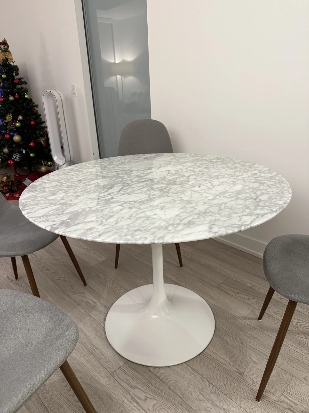 Real Marble Dining Table with 4 chairs