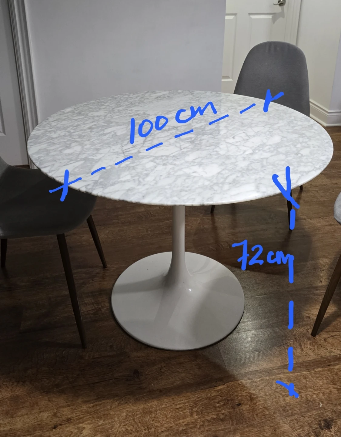 Real Marble Dining Table with 4 chairs - photo 2