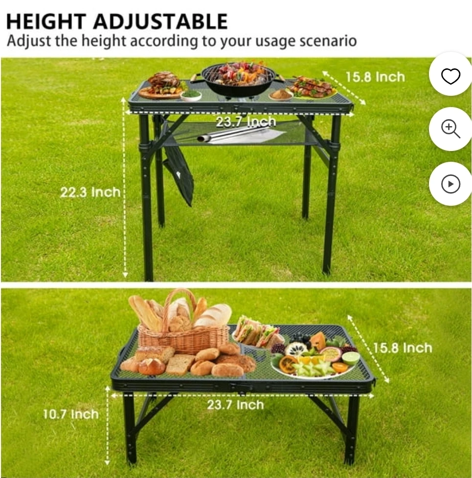 Thallike Black metal folding grill table - photo 2