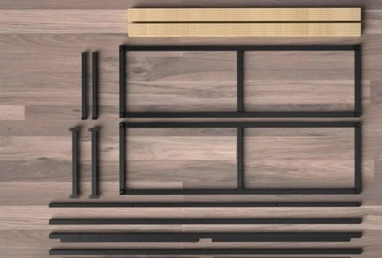 King Size Metal Platform Bed Frame with Wood Slats and Mattress - photo 4