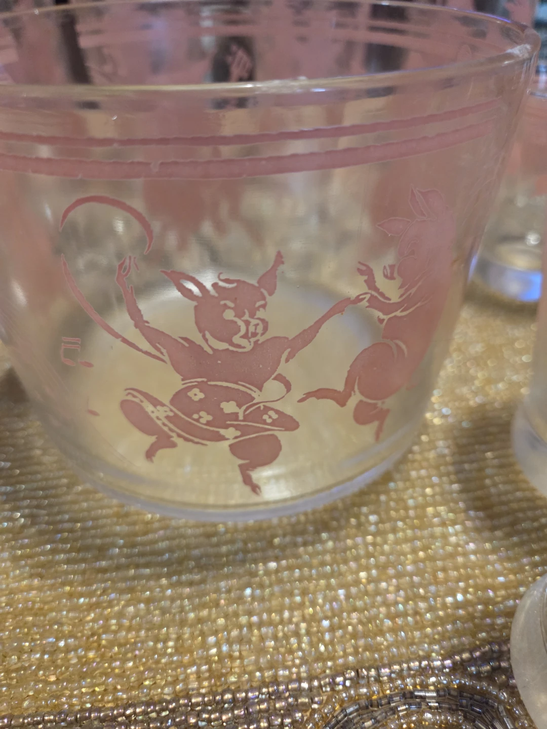 Vintage Pink Pig Glasses Set - photo 3