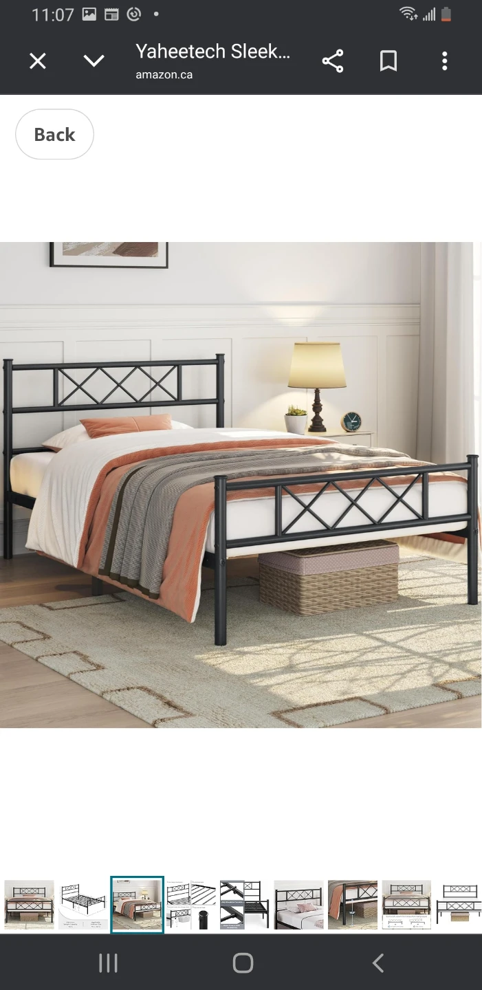 Yaheetech Black Metal Twin Bed Frame