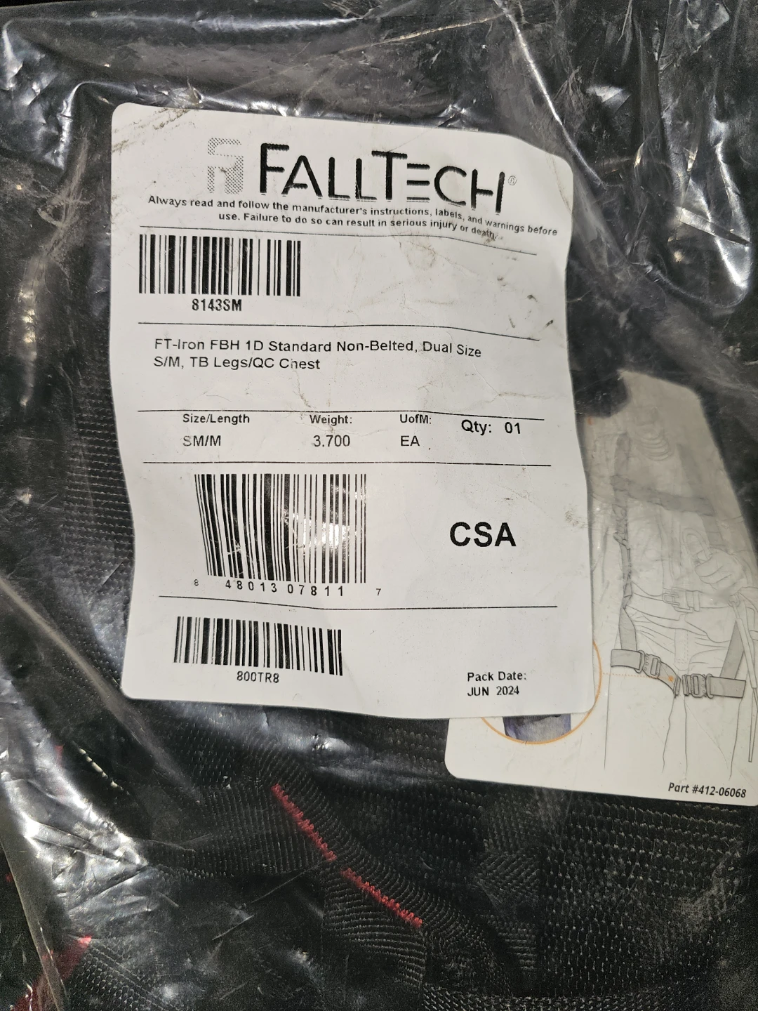 FallTech FT-Iron FBH 1D Harness S/M