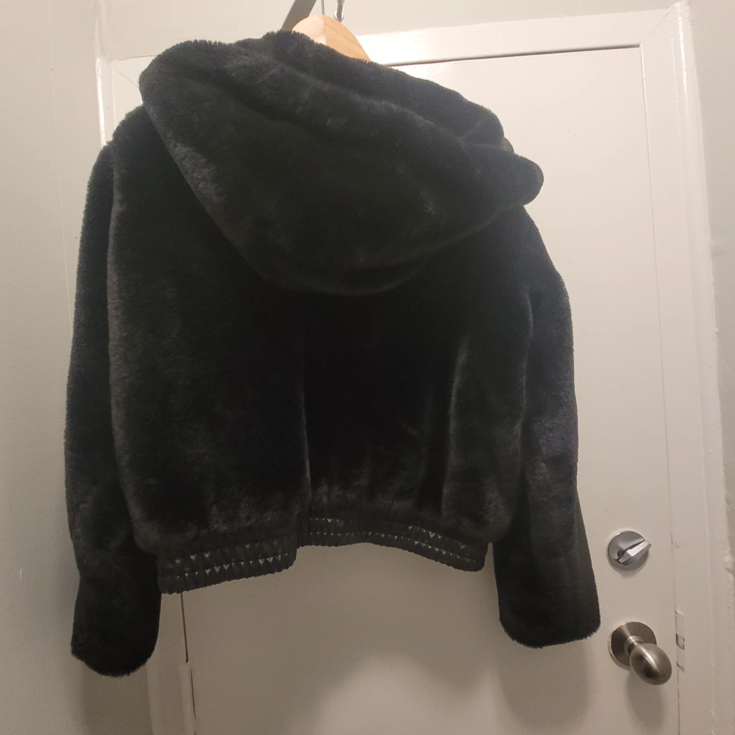 Small Zara Faux Fur Hooded Bomber Jacket - photo 4