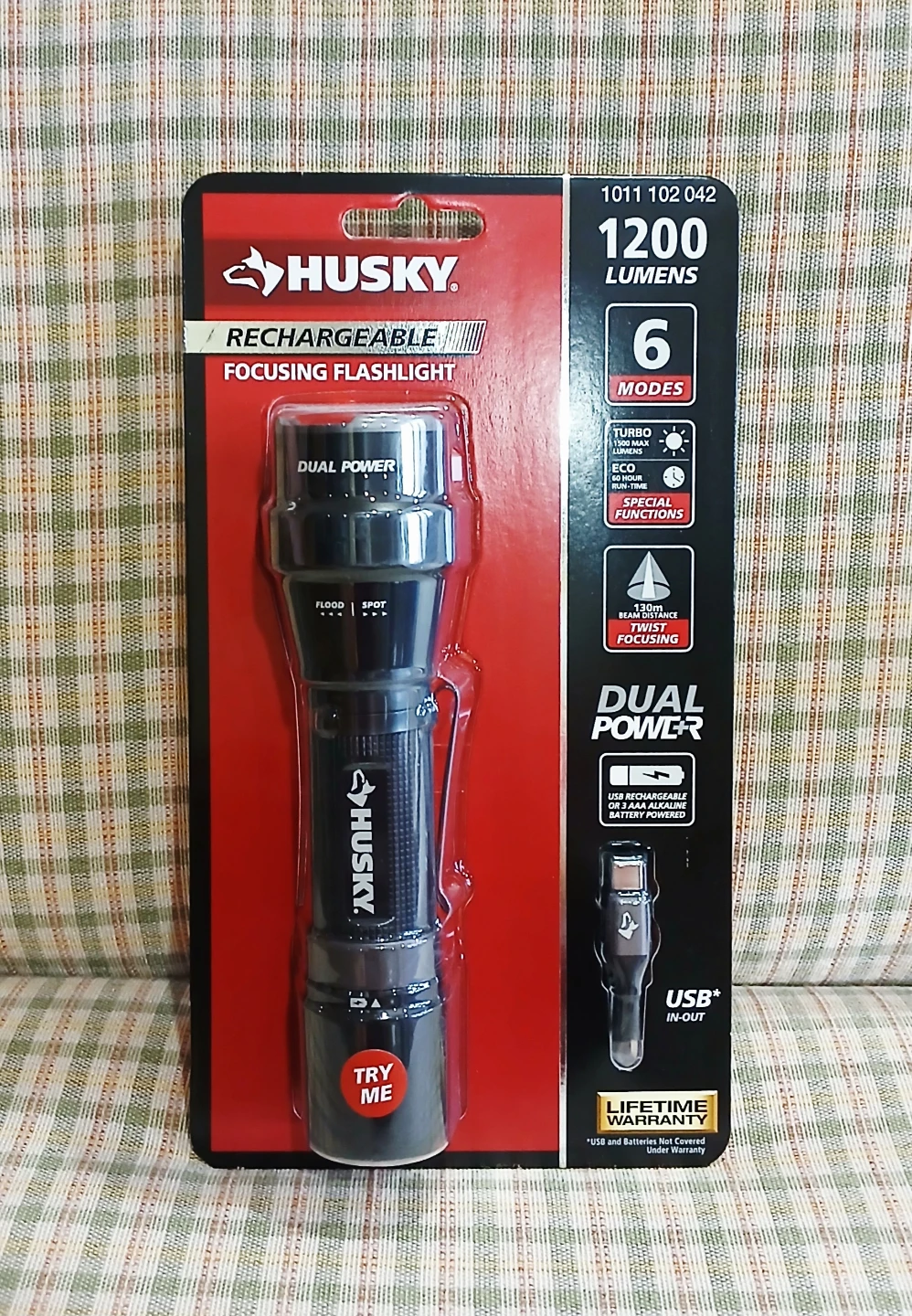 Husky Rechargeable Focusing LED Flashlight [1200 Lumens] *NEW*