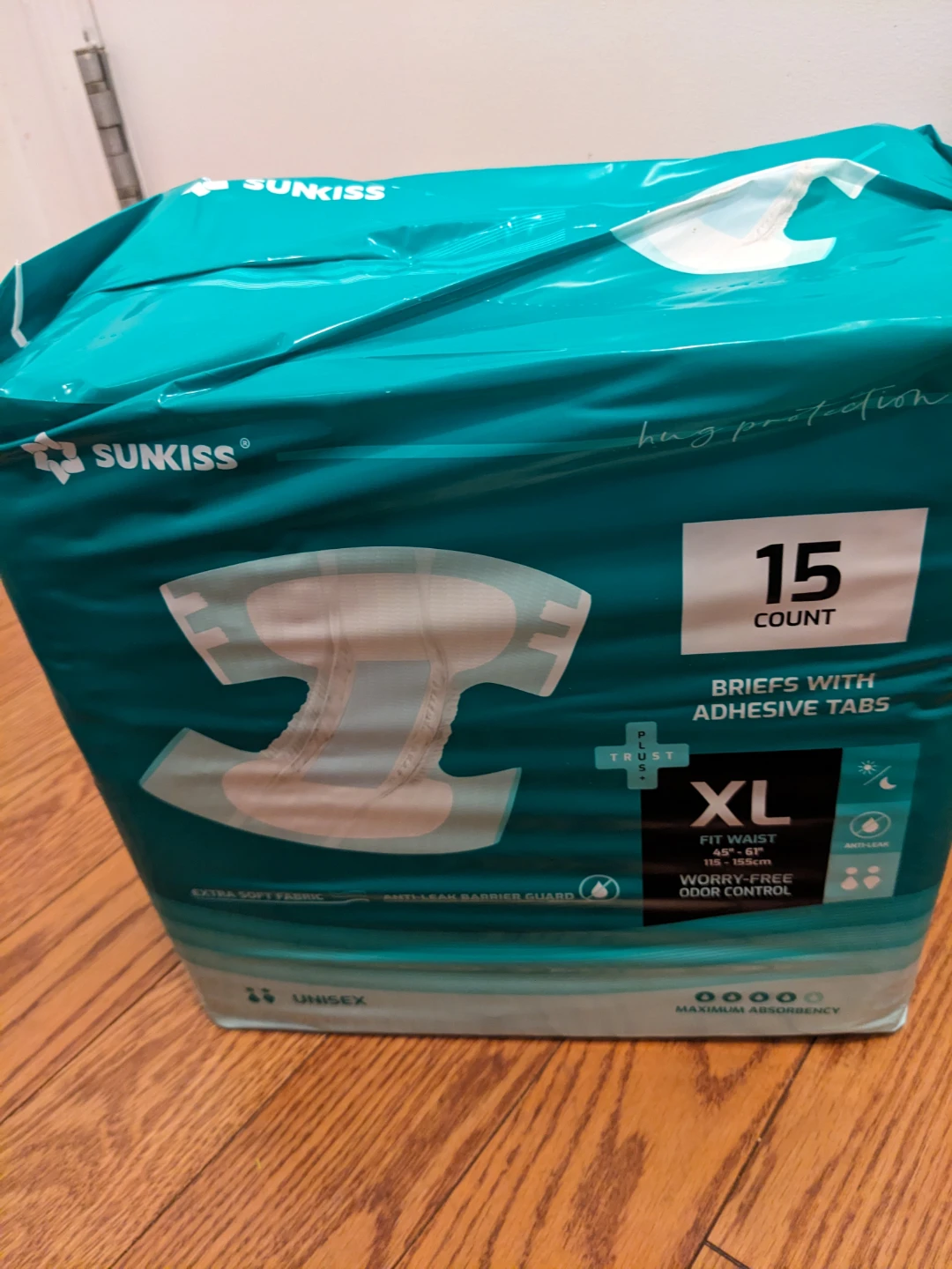 SUNKISS Briefs with Adhesive Tabs XL 15 Count