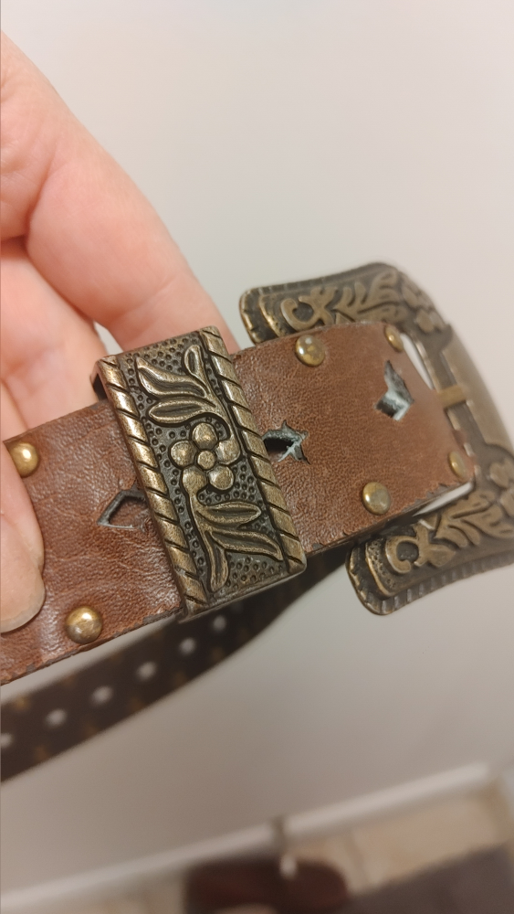 Brown Western Style Belt with Ornate Buckle - photo 2