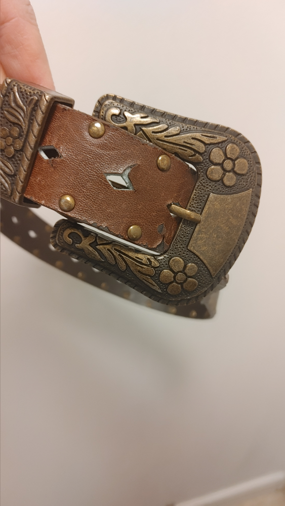 Brown Western Style Belt with Ornate Buckle - photo 3