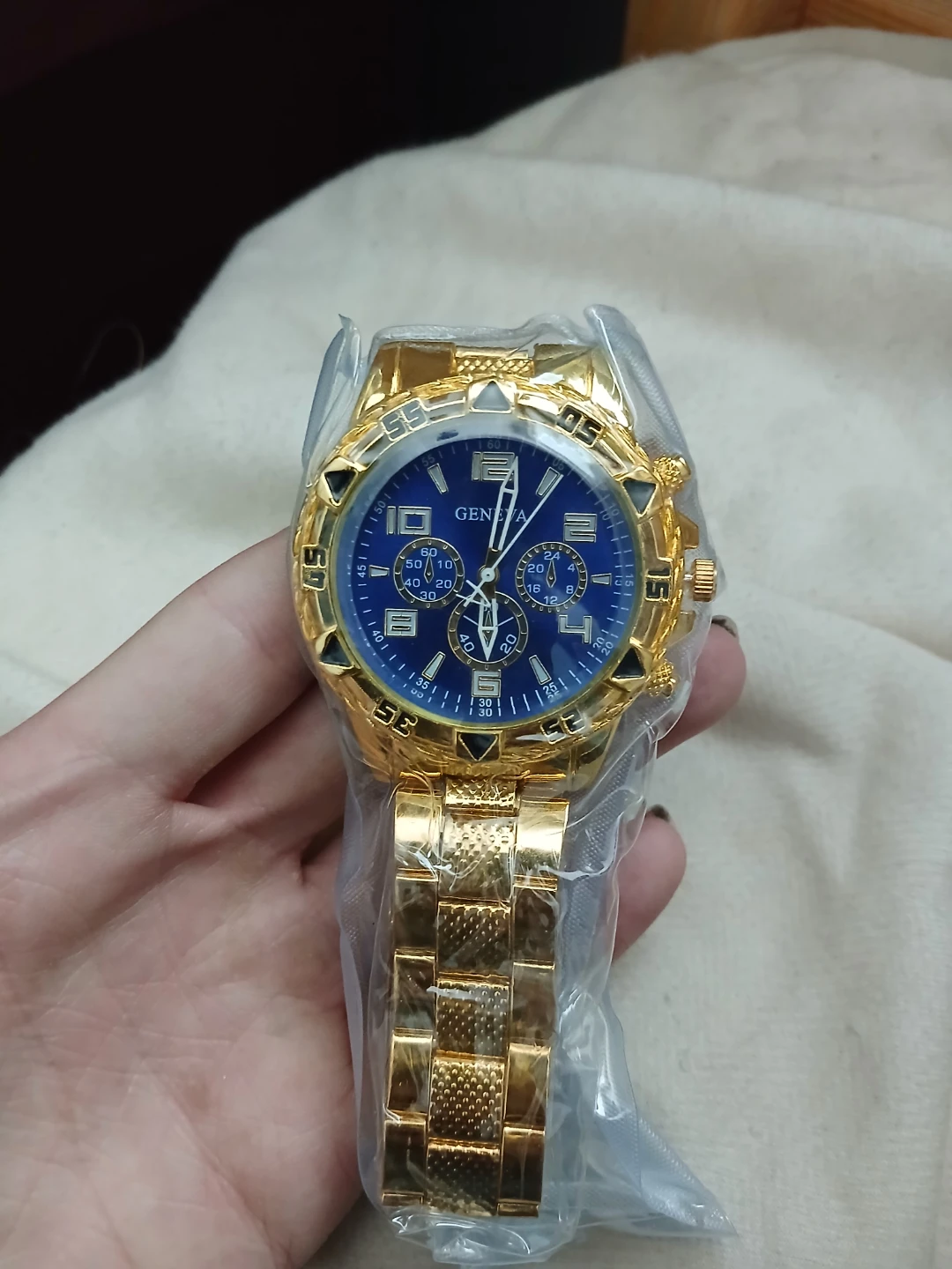 Gold With Blue Dial Geneva Watch - photo 2