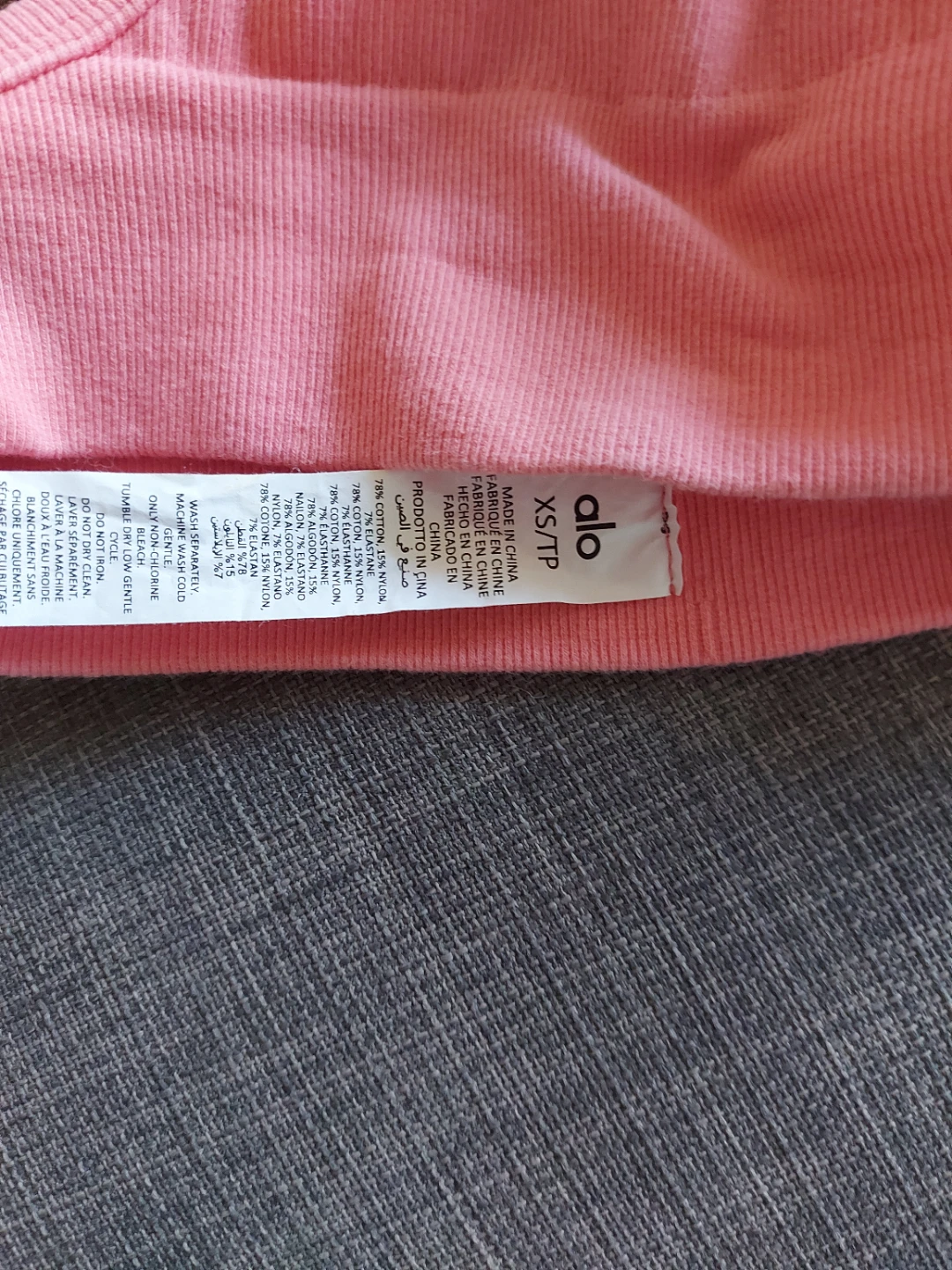 Alo Yoga Ribbed Bra XS/TP Pink - photo 3