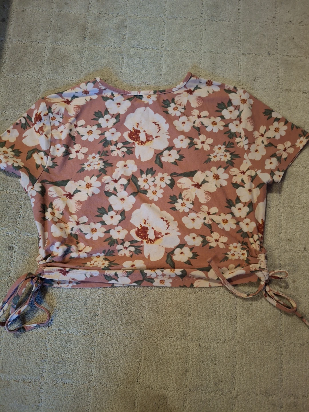 Ardene Pink Floral Tie-Side Crop Top L/G - photo 2