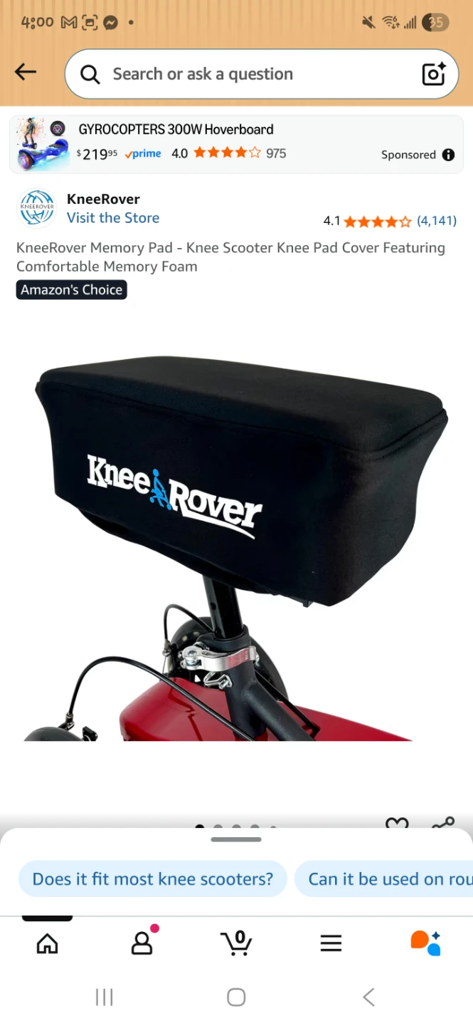 KneeRover Steerable Knee Scooter Walker with Brakes - photo 5