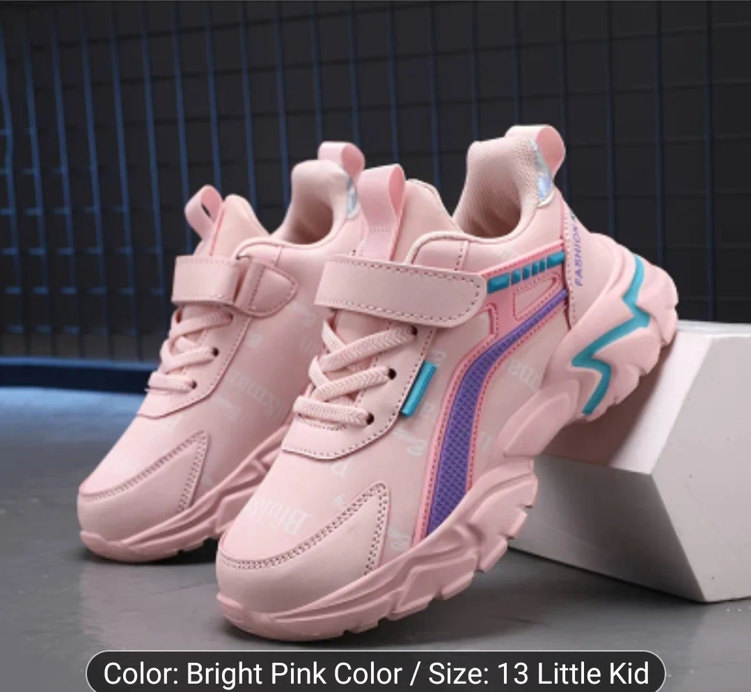 2 pairs Kids Pink Fashion Sneakers Size 13 Little Kid