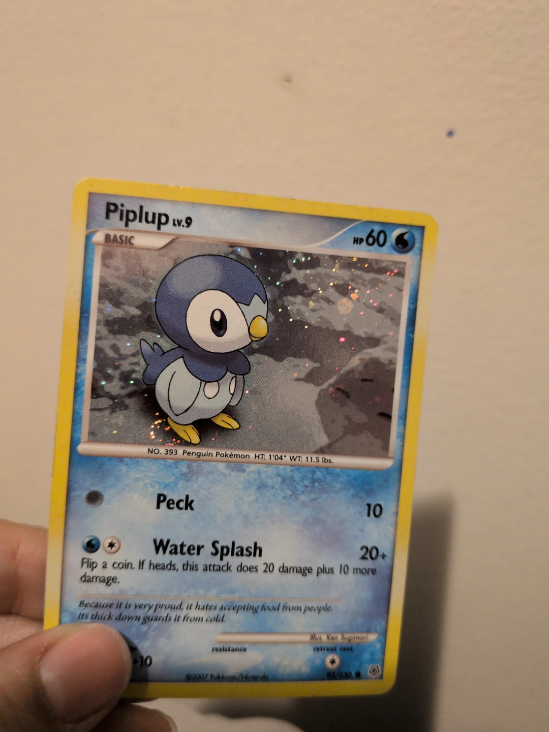 Pokemon Piplup Cosmos Holo Card
