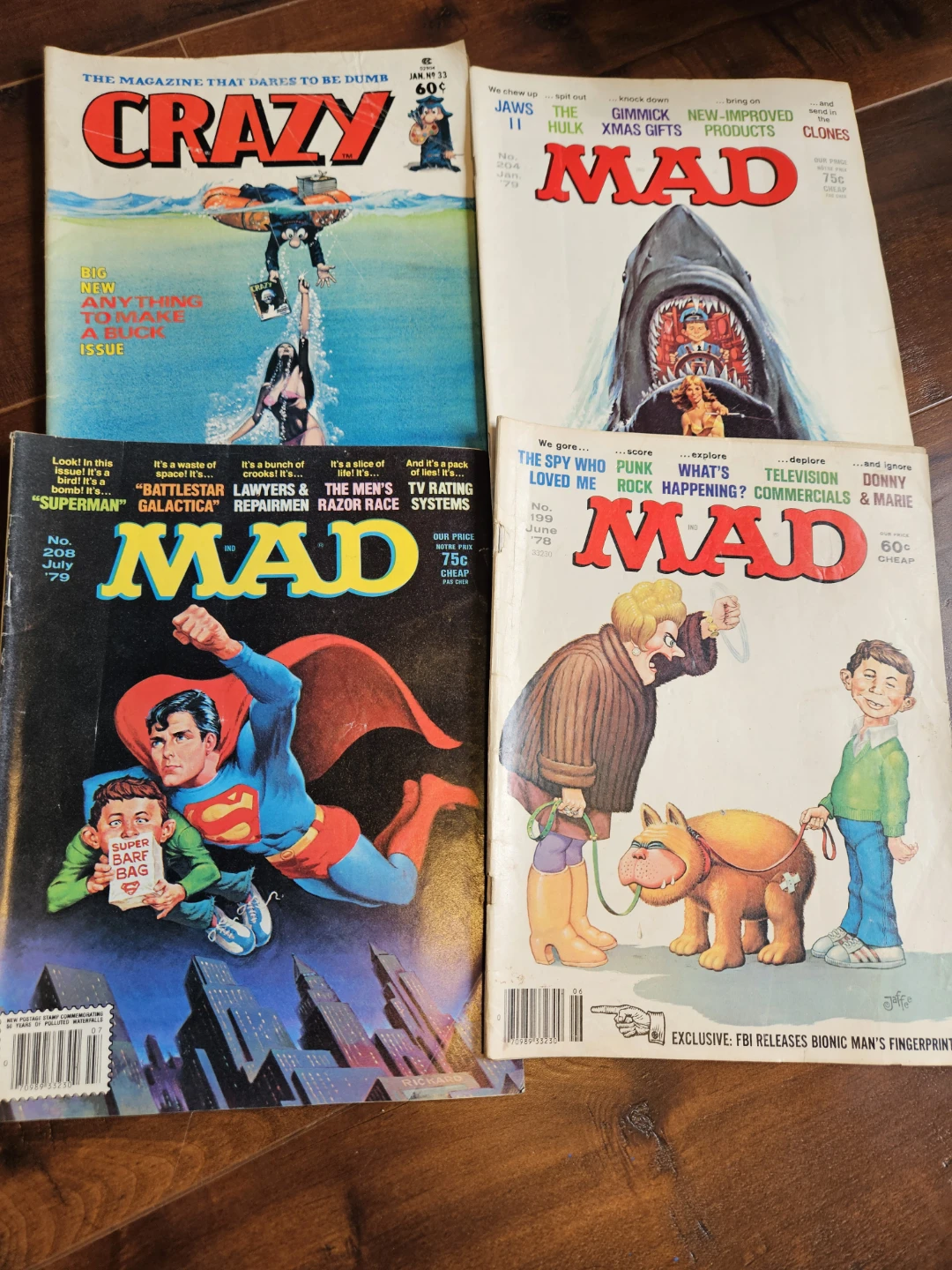 Collection of 4 Vintage MAD and Crazy Magazines