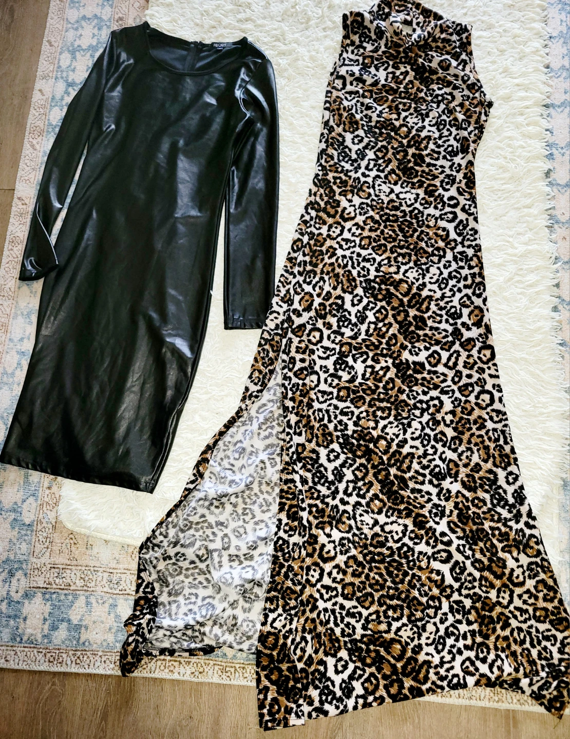 $10.00 FOR BOTH!!! Faux Leather & Leopard Print Dress