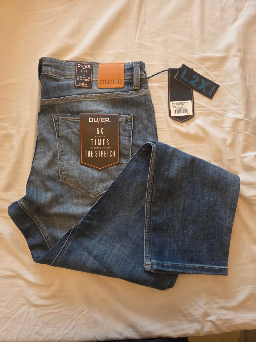 DU/ER Performance Denim Slim Jeans - Tidal (38x32)