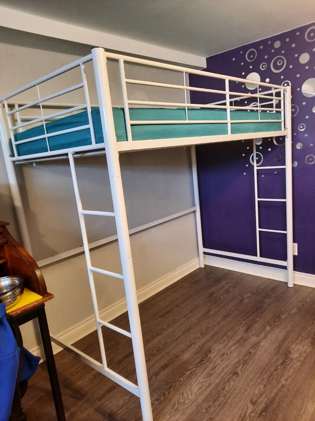 White Twin Loft Bed Frame