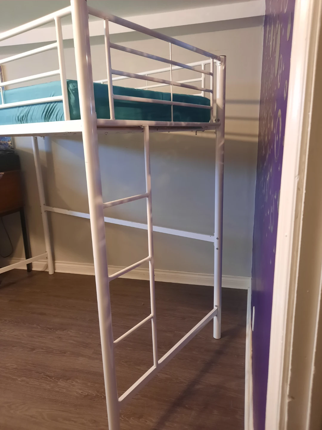 White Twin Loft Bed Frame - photo 4