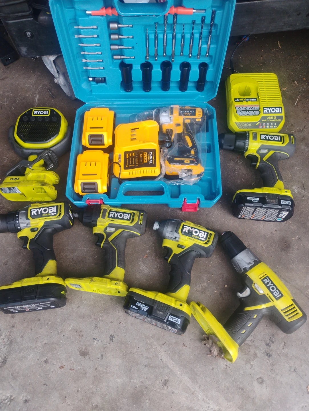 Ryobi 18V tools together