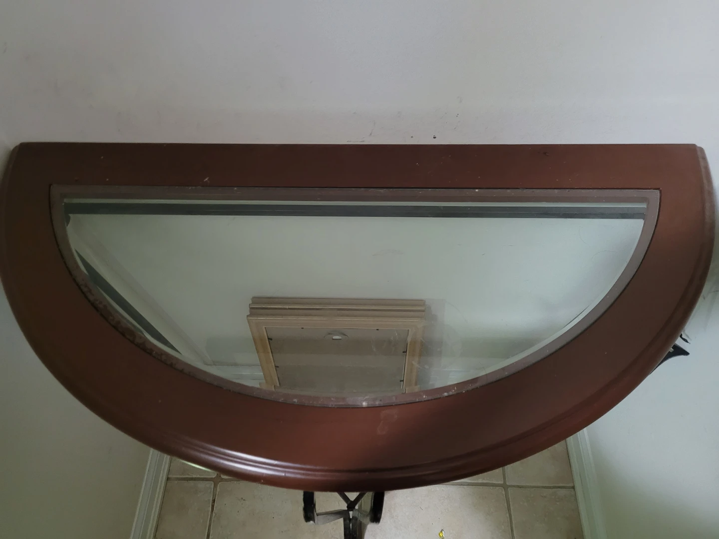 Console Table with Wood Top and Metal Base - photo 2