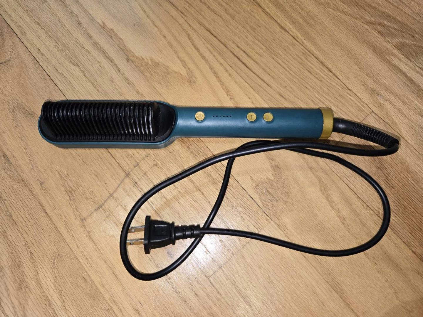 Teal and Gold Hair Straightening Brush - photo 2