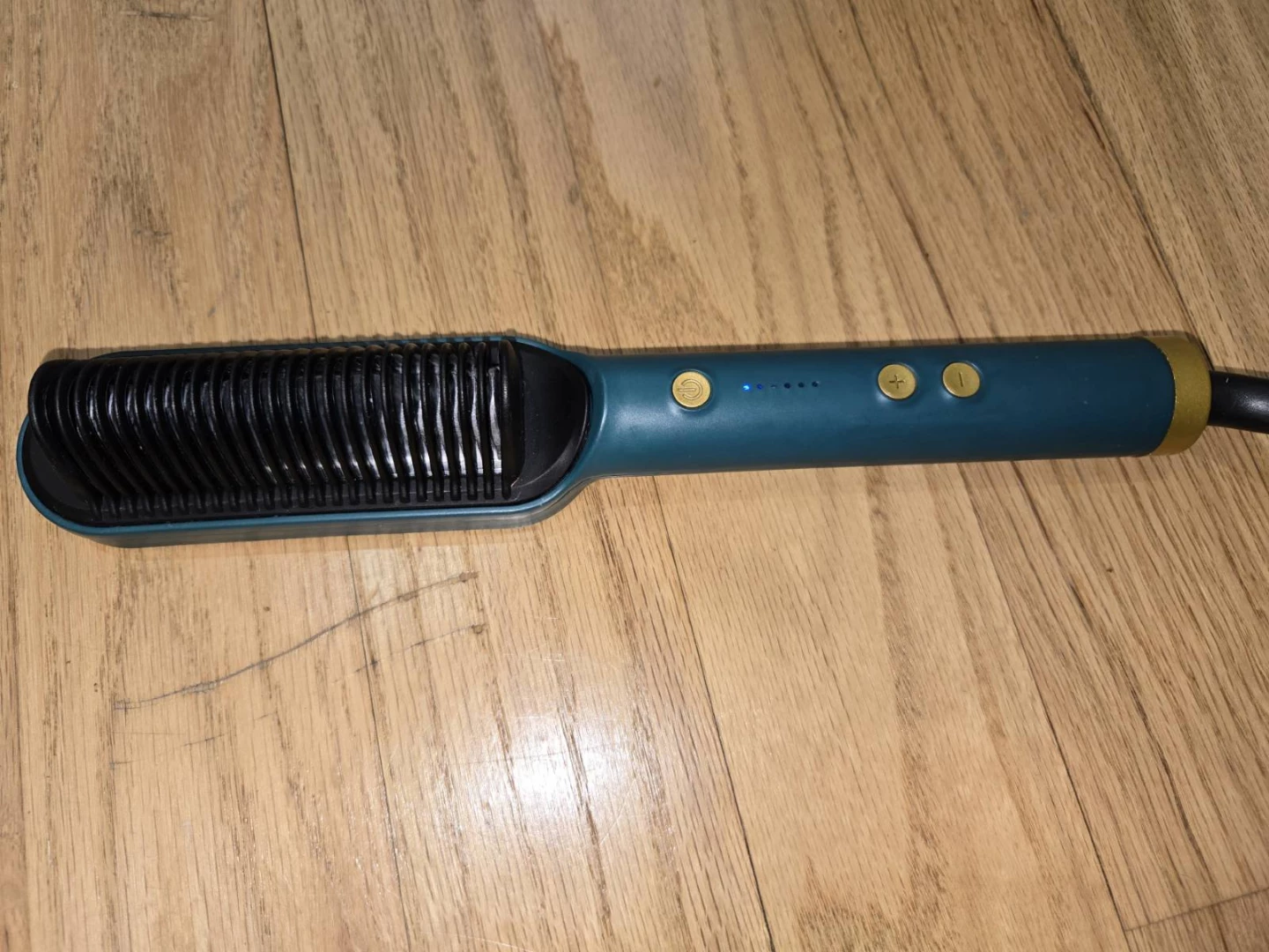 Teal and Gold Hair Straightening Brush - photo 4