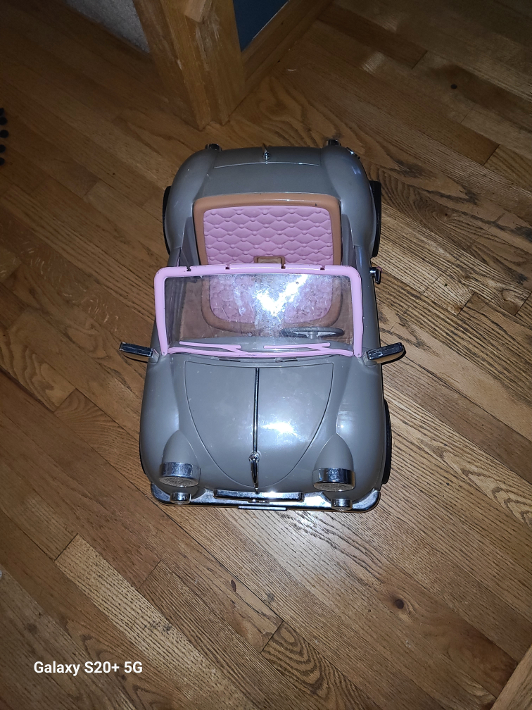 Gray Convertible Toy Car for Dolls