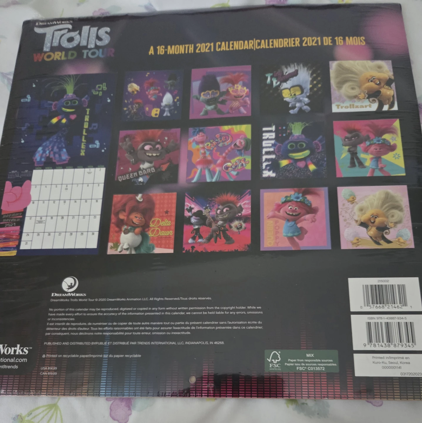 DreamWorks Trolls World Tour 16-Month Calendar 2021 - photo 2