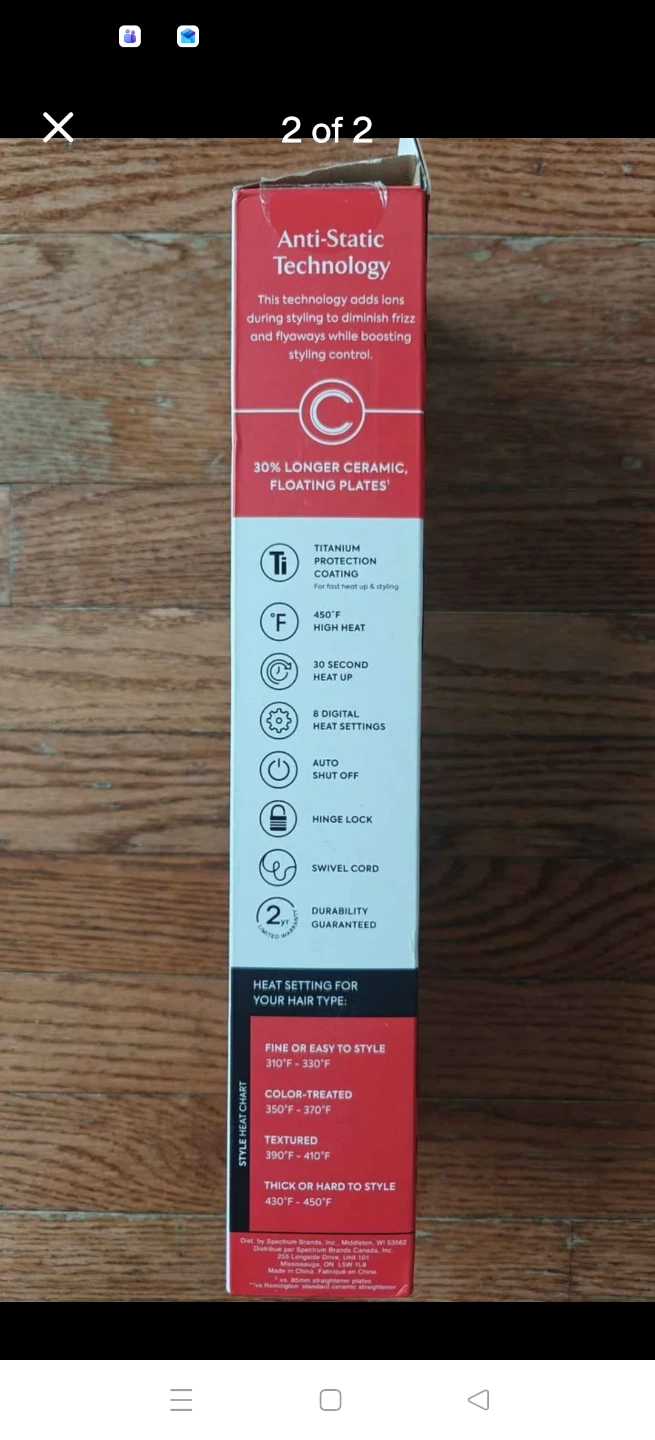 Remington 1" Flat Iron Hair Straightener