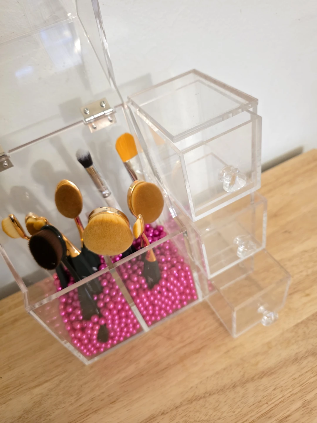 Clear Acrylic Makeup Brush Holder Organizer with Drawers - photo 4