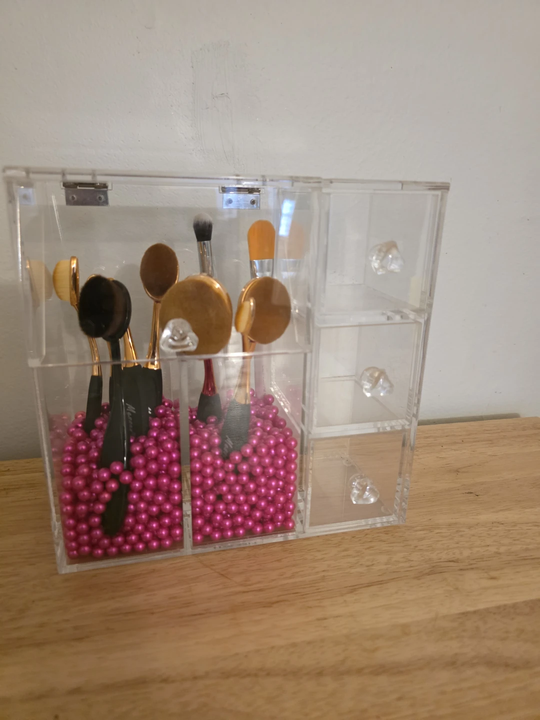Clear Acrylic Makeup Brush Holder Organizer with Drawers - photo 5