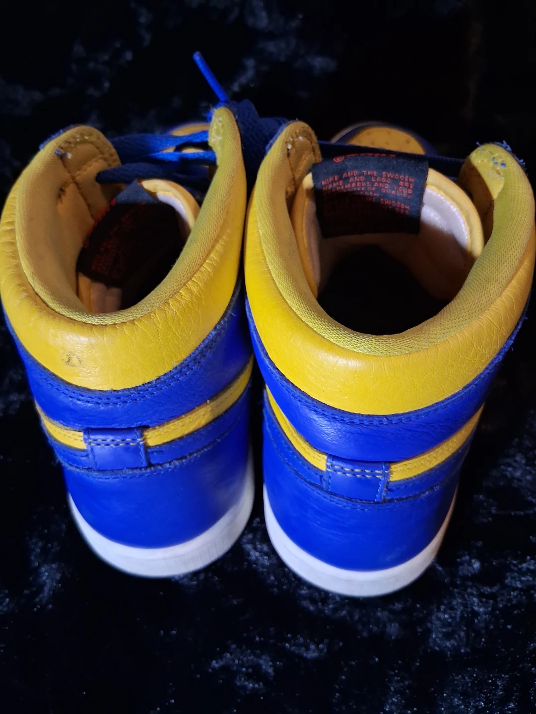 Nike Air Jordan 1 High Top Sneakers - Blue/Yellow - photo 3