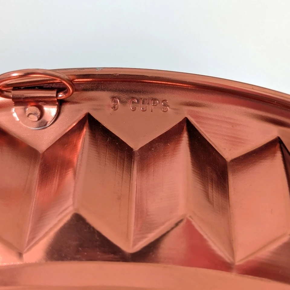 Vintage Copper Tone Jello Mold - 9 Cups w/ hanging ring - photo 5