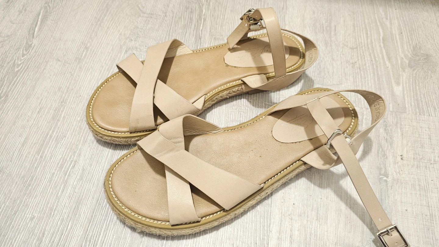 Beige Strappy Sandals-Women's Size 6