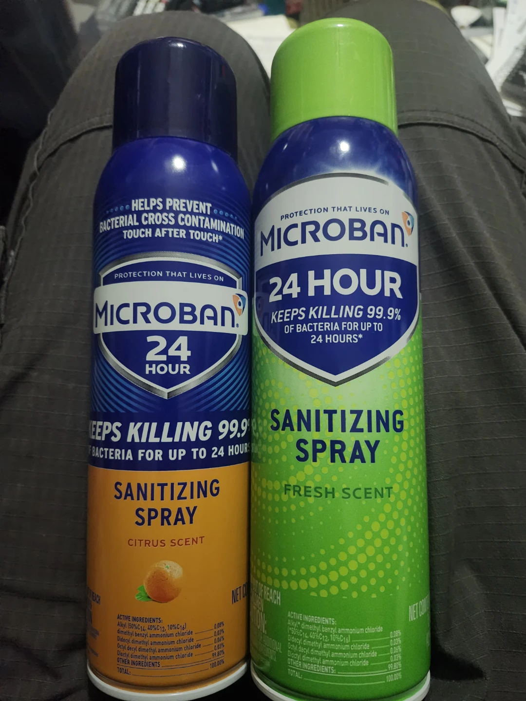 Microban 24 Hour Sanitizing Spray - Citrus & Fresh Scents