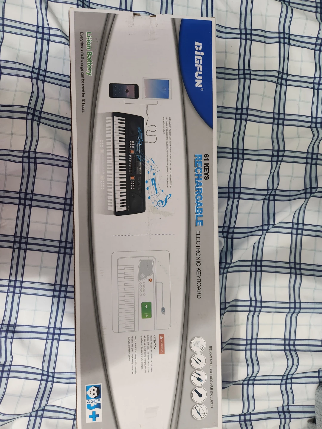BIGFUN 61 Keys Rechargeable Electronic Keyboard BF-600C