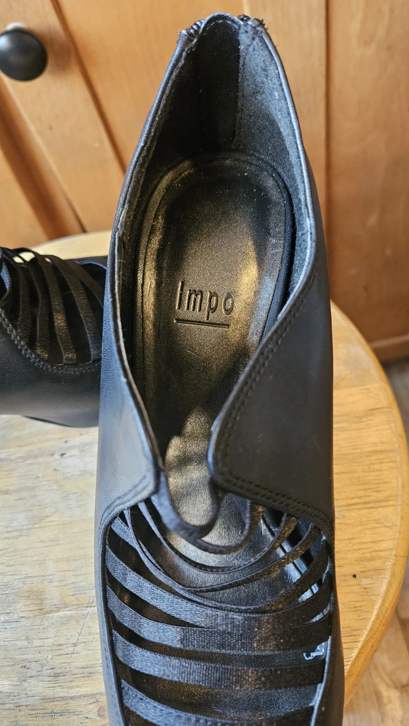 Impo Black Peep-Toe Strappy Heels - photo 5