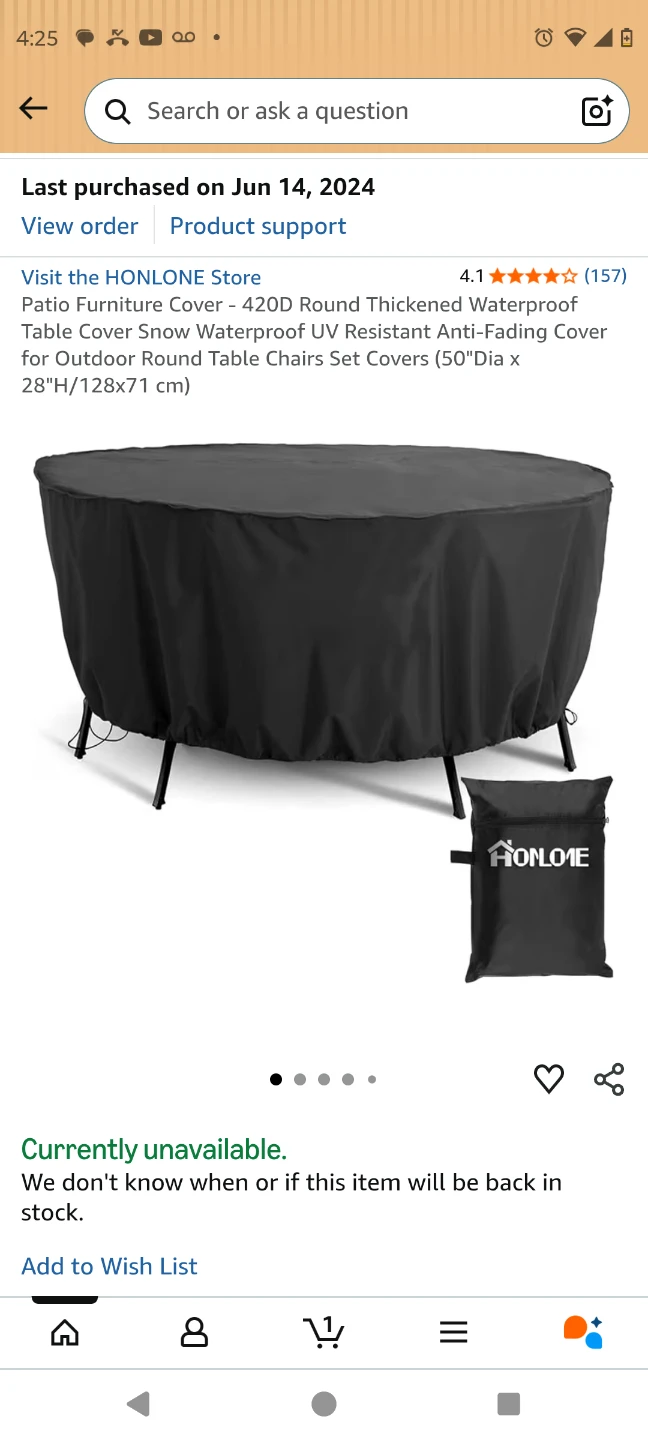 HONLONE Patio Furniture Cover - Round Table and Chair Set Cover
