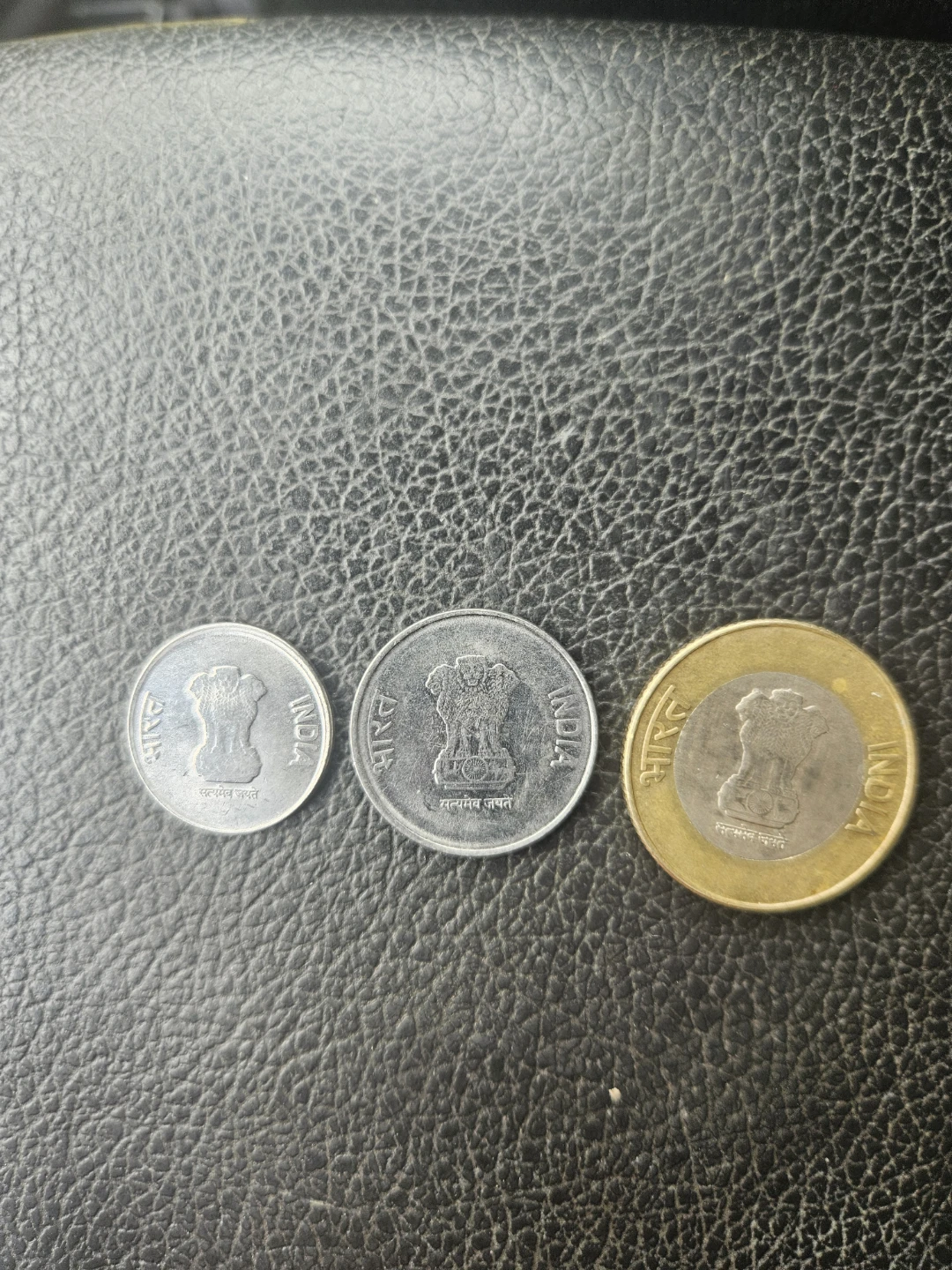 3 Indian Commemorative Coins - 1, 2, and 10 Rupees - photo 2