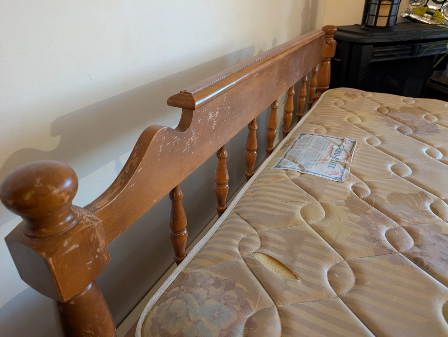 Wooden Bed Frame with Mattress - photo 4