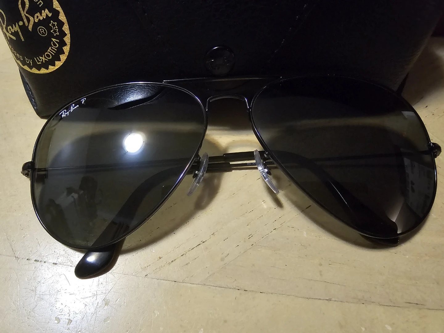 New Ray-Ban Black on Dark Green Aviator Sunglasses RB3025 58mm - photo 2