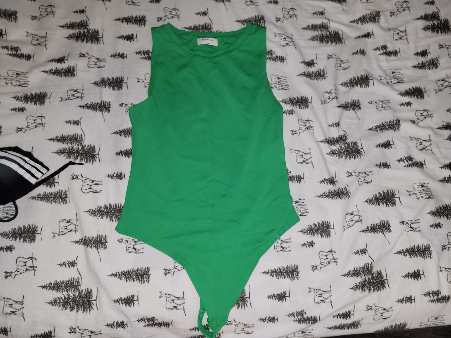 Babaton Green Sleeveless Bodysuit