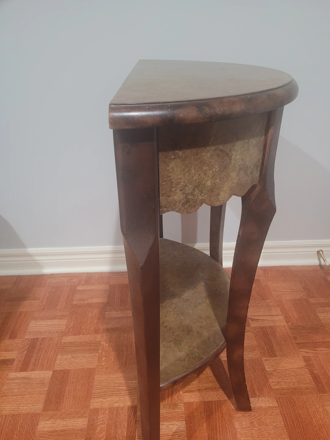 Half-Moon Console Table with Drawer and Shelf - photo 2