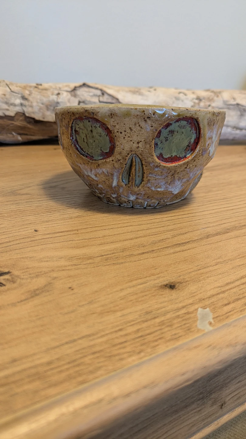 Handmade Ceramic Skull Bowl