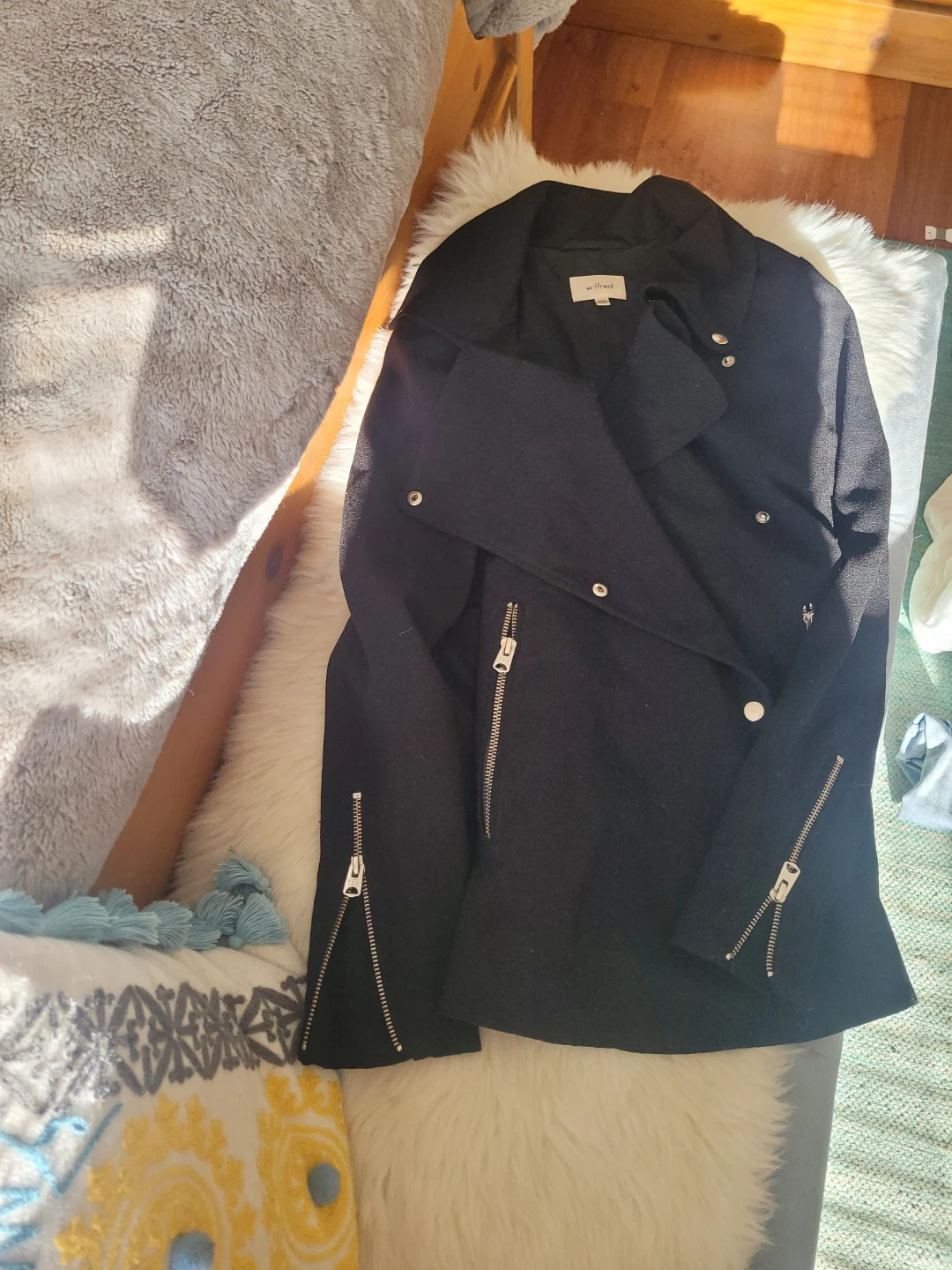 Wilfred Black Asymmetrical Zipper Jacket - XXS