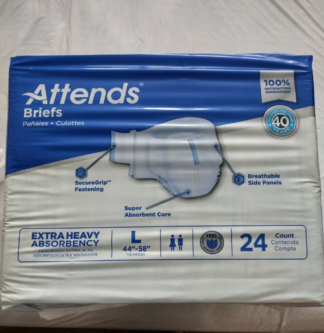 Attends Briefs - Extra Heavy Absorbency - Size L - 24 Count 🥕