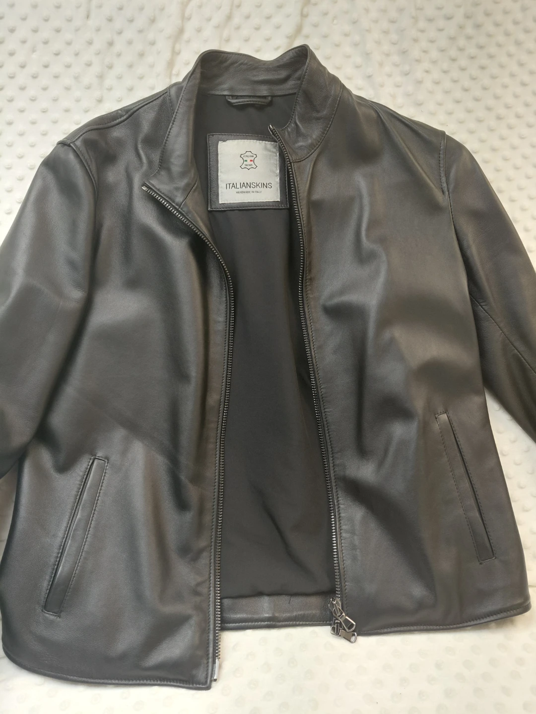 ITALIANSKINS Men's Lamb Leather Jacket Size M
