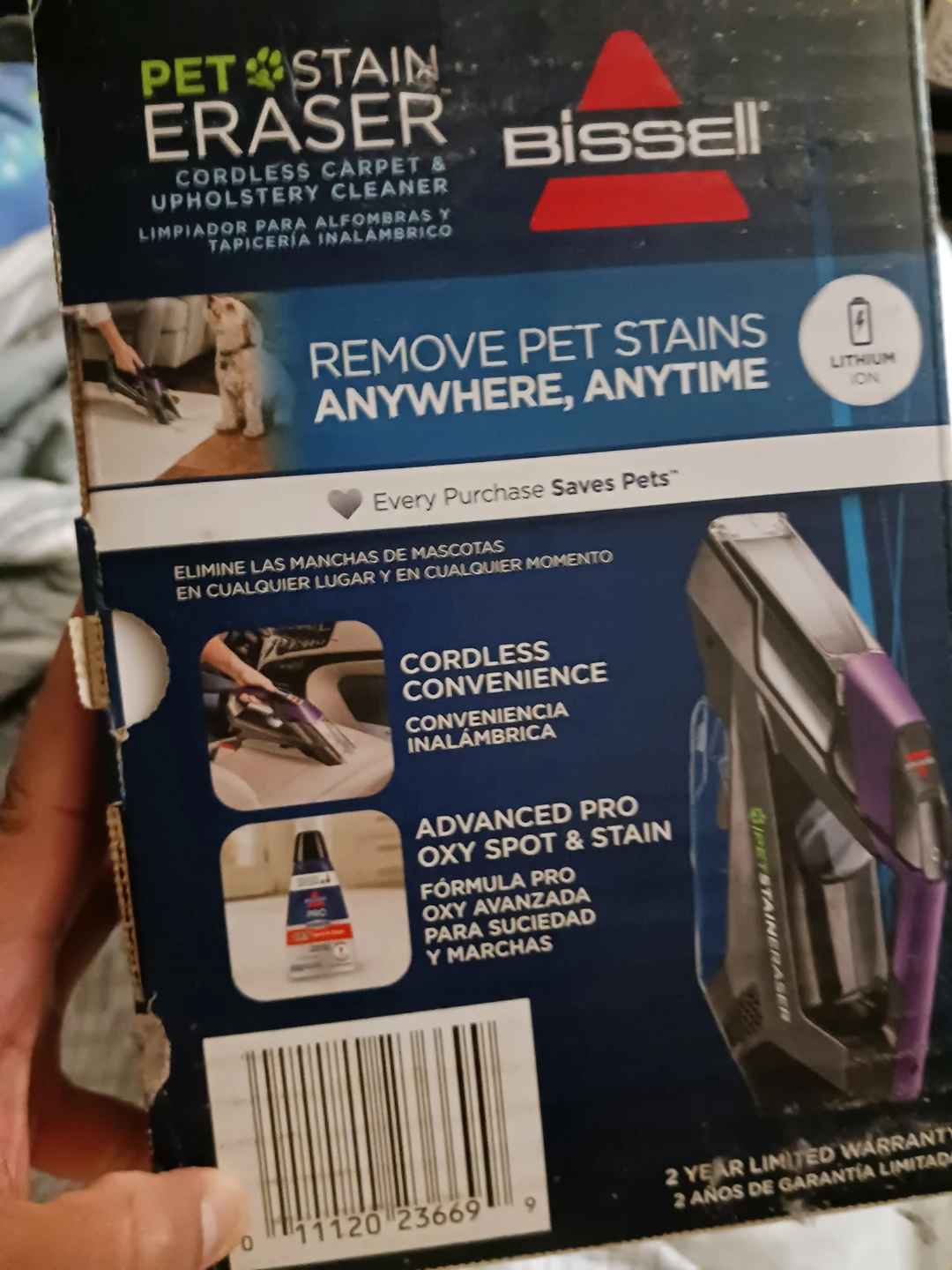 Bissell Pet Stain Eraser Cordless Carpet & Upholstery Cleaner - photo 3