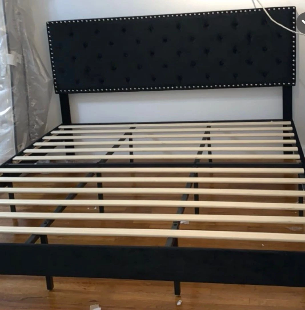 King Size Tufted Upholstered Bed Frame